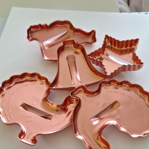 Unique Vintage Copper Cookie Cutters Set